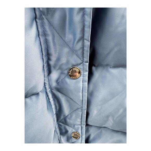 Kate Spade Coat Quilted Faux Fur Hood Down Puffer Blue Gray Size M Winter Jacket - Picture 10 of 14